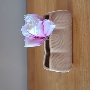 SYLVAC Vintage Rectangular Brown Posy Log Trough Vase Ornament/Trinket Dish